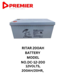 Ritar 200AH Battery model NO. DC-12-200 12Volts