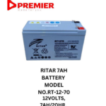 Ritar 7AH Battery model NO. RT12-70 12Volts