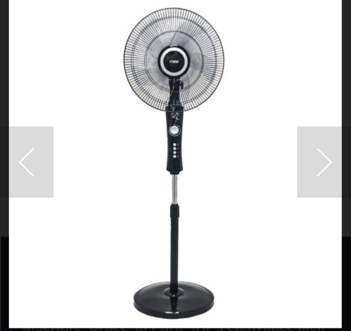 1000140940.jpg MIKA Stand Fan, 16", Black & Silver - Image 1