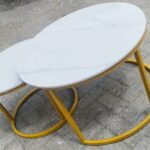 2 in 1 Pure marble table with golden stand