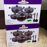 TC 14 Pieces Non-Stick Black Coated Cooking Pot/Sufuria