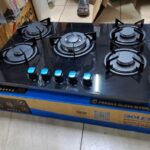 Bolesi inbuilt 5 burner full gas tampared glass cooker